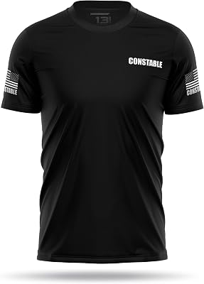 13FA Constable Reflective Utility Shirt for Men - Lightweight Micro-Poly Tee with Hi-Vis - Moisture-Wicking Quick-Dry Comfort