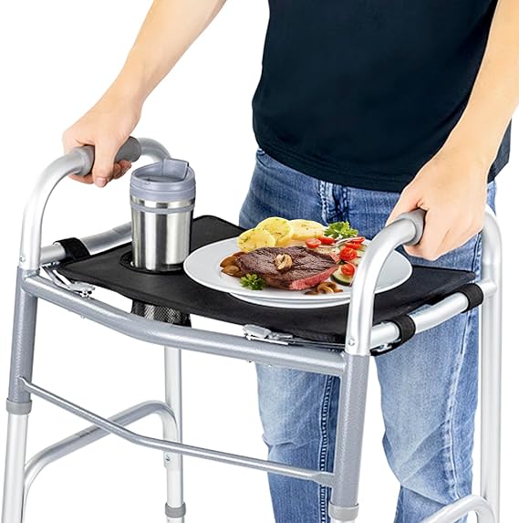 Vive Walker Tray for Folding Walker - (w/Cup Holder) - Adult Mobility