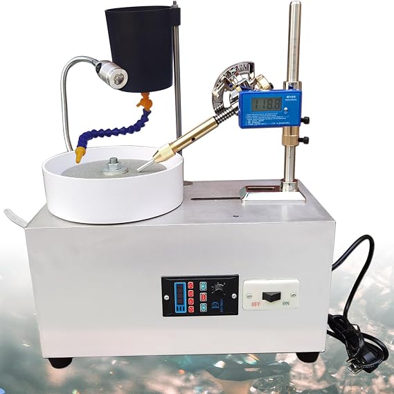 Lapidary Faceting Machine, 180w Gem Faceting Machine, Copper Wire Motor, 0-2800 Rpm Adjustable Speed, Low Noise, Professional Gemstone Cutting Equipment, For Natural Gemstones DigitalDisplay-220V