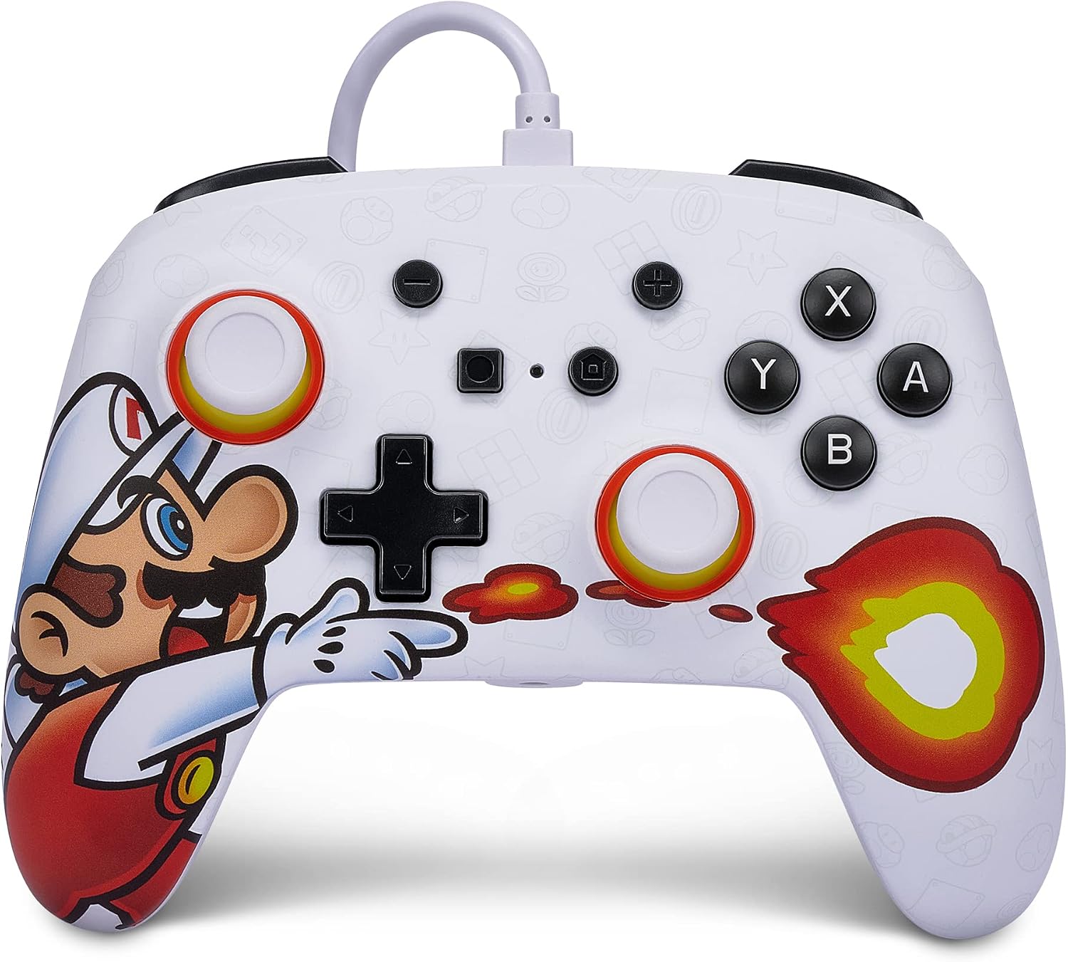 PowerA PowerA Advanced Wired Controller for Nintendo Switch - Fireball Mario, White