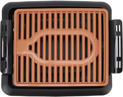 Steel Electric Smokeless Grill, 5 Modes Nonstick Griddle with Removable Cooking Plate, Temperature Control, Indoor Grill and Griddle for Pancakes, BBQus