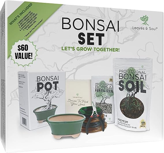 Leaves & Soul Bonsai Starter Kit for Bonsai Tree Complete Set for Beginners