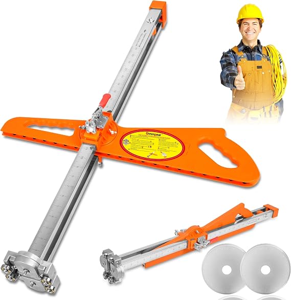 Plasterboard Cutting Tool - 2026 Upgraded Drywall Cutter - Plasterboard Cutter with Extended Nylon Handle - Foldable Premium Round Blade Drywall Tools with 19 Built-in Metal Wheels - Sheetrock Tools