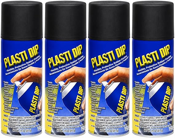 4 PACK PLASTI DIP Mulit-Purpose Rubber Coating Spray BLACK 11oz Aerosol
