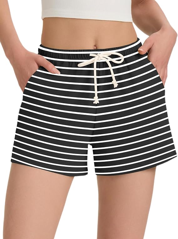LUYAA Women's Casual Lounge Cotton Pajama Shorts Summer Drawstring Comfy Elastic Waist Sweat Shorts with Pockets 2026