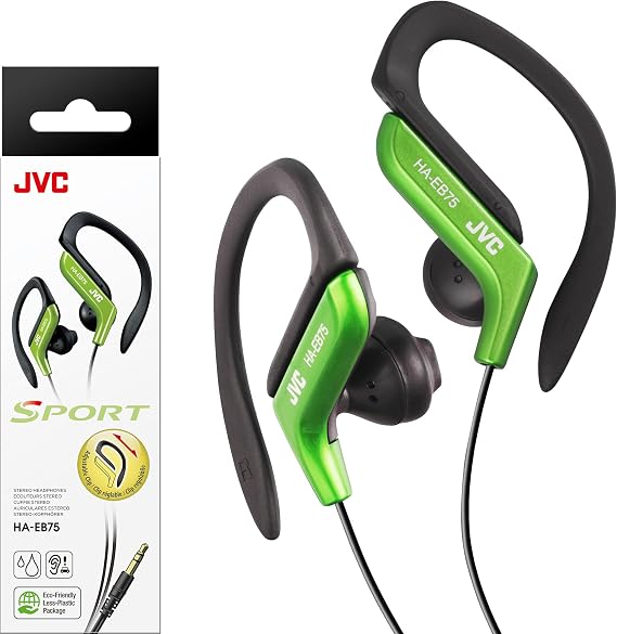 JVC HAEB75G Sports Clip Headphone, Green Small