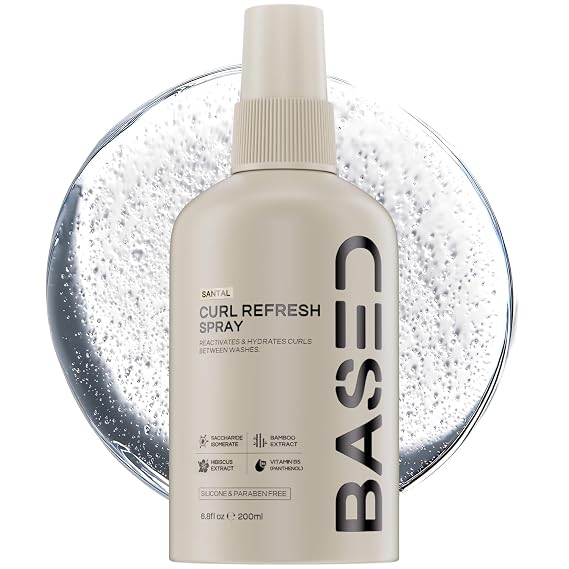 BASED Curl Refresh Spray, Refresh & Define Curls (6.8 fl oz, Pack of 1)