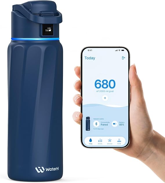 WaterH BOOST Smart Water Bottle Tracker with Reminder to Drink Water, 32oz