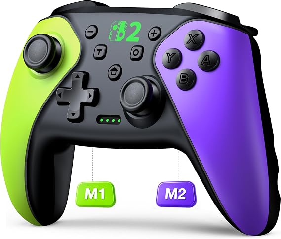 Wireless Pro Switch Controller for Switch 2/Switch/Lite/OLED/Android/iOS/PC, Switch Controller with Programmable Back Buttons, 6-Axis Precise Motion Control/Dual Motor Vibration/Adjustable Turbo