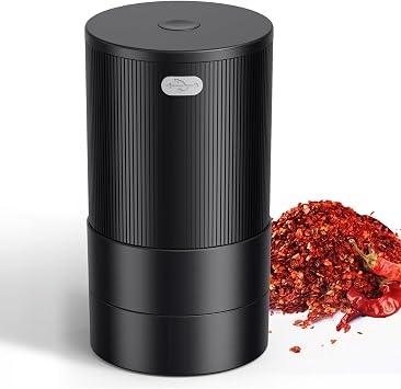 KINGTOP Electric Grinder, Automatic Zinc Alloy Spice Mill for Soft Spice Only, One-Handed Operation, Dual Grind Modes: Flip for Fine or Upright for Coarse