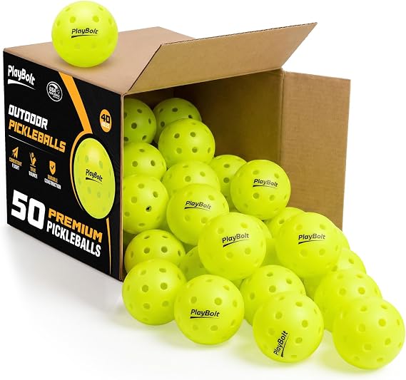 PlayBolt Outdoor Pickleball Balls, Premium Pickle Ball Set, USAPA Approved