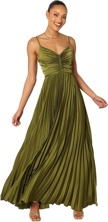 Petal & Pup Women's Naira Pleated Maxi Dress