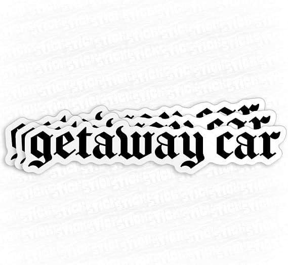(3Pcs) Getaway Car Sticker, Funny Cars Window Decal for New Driver 2" Waterproof Vinyl Sticker Laptop, Water Bottles, Phone, Kindle, Cars, Bumpers Merchandise Decor Decals Gifts 2 Inches