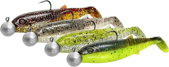 Savage Gear Cannibal Shad Mix - 4 Mounted Rubber Fish for Spin Fishing