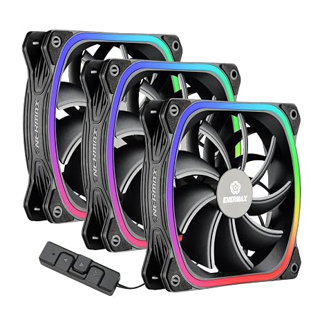 Enermax Squa 12 cm Pack of 3 (UCSQARGB12P-BP3) 120mm x 120mm x 26mm Desktop Computer Fans