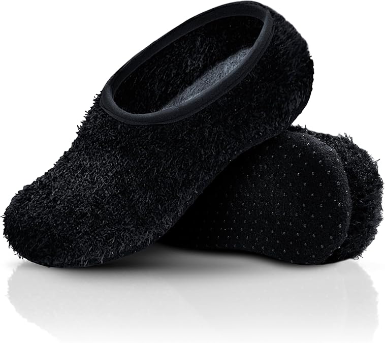 Cloudz Women's Black Animal Travel Slippers