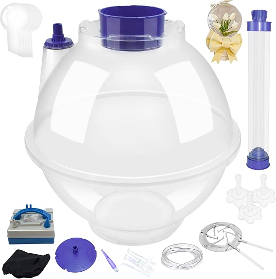 Large Balloon Stuffer Machine Kit With Flower Tube, Stuffing Tool for DIY Rose Bouquet Gifts, Birthday Party and Christmas Decoration