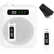 Kozyone Voice Amplifier Wireless Microphone for Teachers, Bluetooth Portable Voice Amplifier with Magnetic Lavalier, 2 Mics for Classroom, Speeches, Yoga, Outdoor