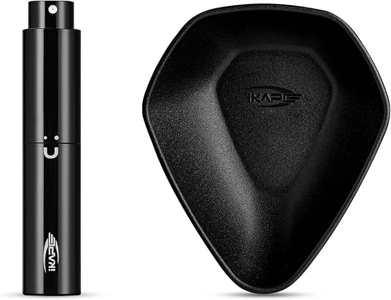 IKAPE Plastic Coffee Bean Dosing Cup and Spray Bottle Kit for Espresso, Coffee Bar Accessories for Reducing Coffee Power Static, Dosing Tray for Coffee or Tea, Sugar(Black)