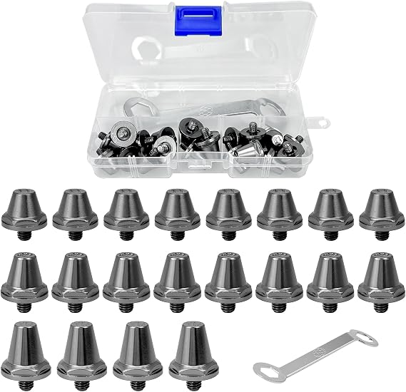 20pcs Football Studs Replacement for Soft Ground, Aluminum Alloy Football Studs for Football Boots, Compatible with Most Football boots(11mm/13mm/15mm)