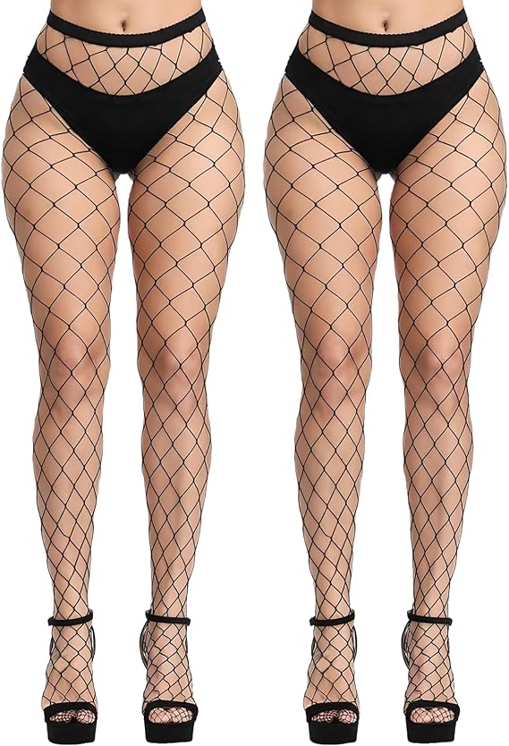 Buauty Fishnet Stockings for Women, High Waisted Fishnet Tights Black Fishnets for Halloween