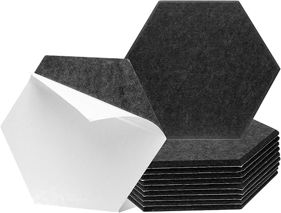 sourcing map 12Pcs Acoustic Panel Self-Adhesive 30x26x0.9cm (Black)