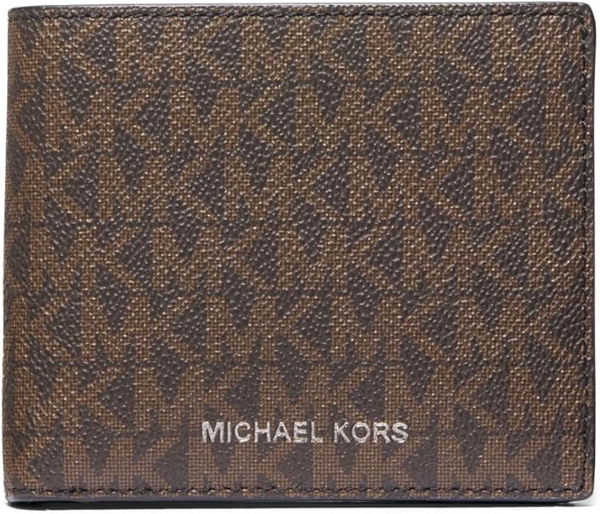 Michael Kors Men's Greyson Billfold Wallet, Brown/Black Signature