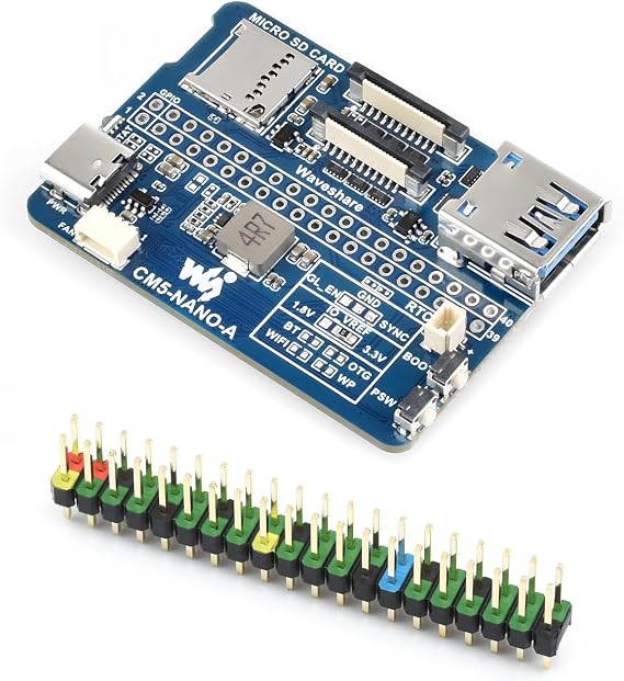 Waveshare Nano Base Board (A), Compatible with Raspberry Pi Compute Module 5, Base Board for CM5 Lite/eMMC, with Multiple Peripheral Interfaces