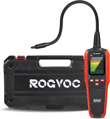 HVAC Refrigerant Freon Leak Detector, Rechargeable Battery Powered Halogen Freon Sniffer Heated Diode Sensor for R22, R410a, R134a, R1234yf, HFCs, HCFCs, CFCs, Air Conditioning Detection - Red