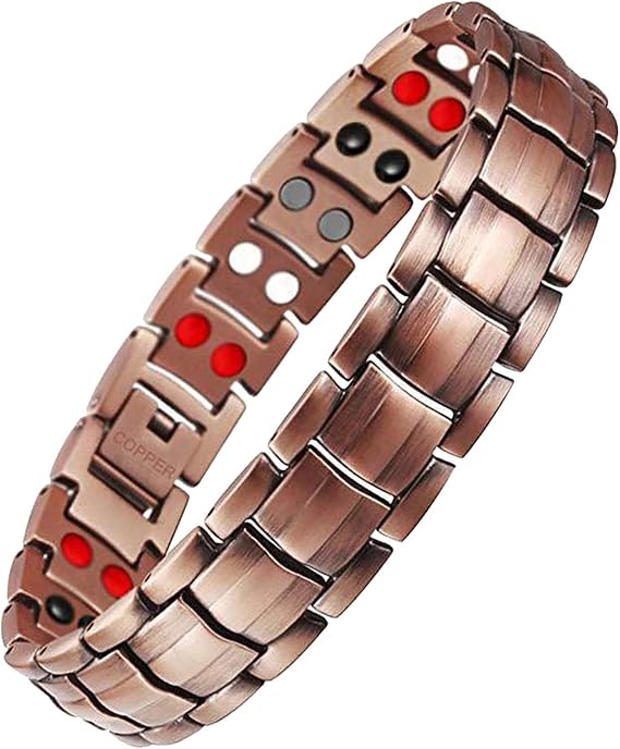 Feraco Magnetic Copper Bracelet for Men 99.99% Solid Pure Copper Jewelry