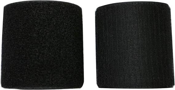 Vkey 4" Width 5 Yards Length Sew on Hook and Loop Style Nylon Strips Fabric Non-Adhesive Back Black Classroom diy(10cm x5M)