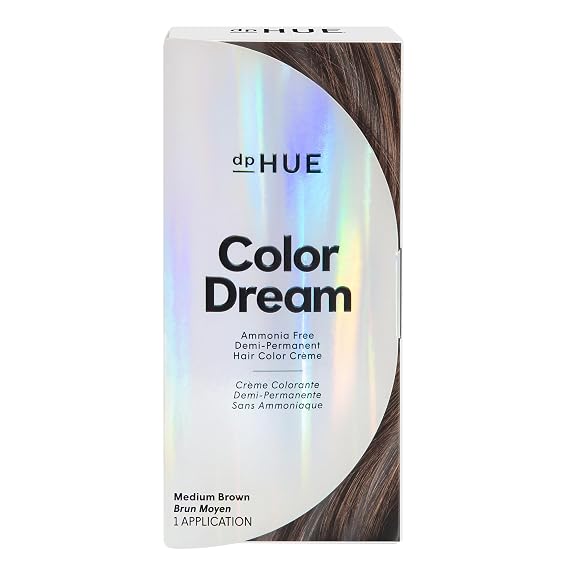 dpHUE Color Dream, Medium Brown - Ammonia-Free, Demi-Permanent Hair Color - Lasts 16 Washes - Boosts Shine - Cruelty Free, Paraben Free, Sulfate Free, Leaping Bunny Certified - 4 oz