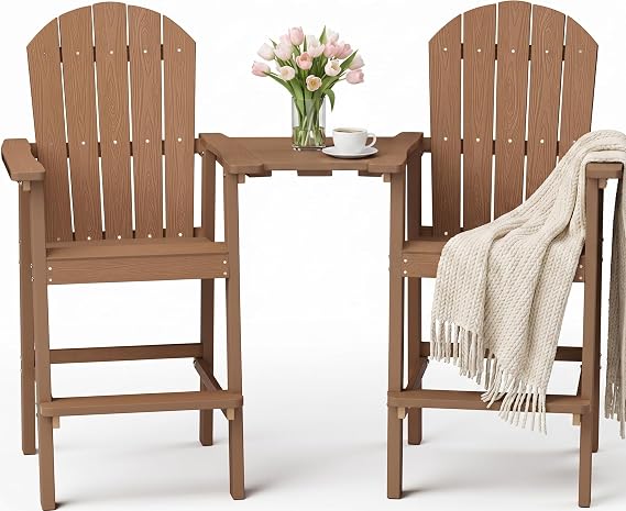 YEFU Tall Adirondack Chairs Set of 2, Oversize Balcony Adirondack Chair Set