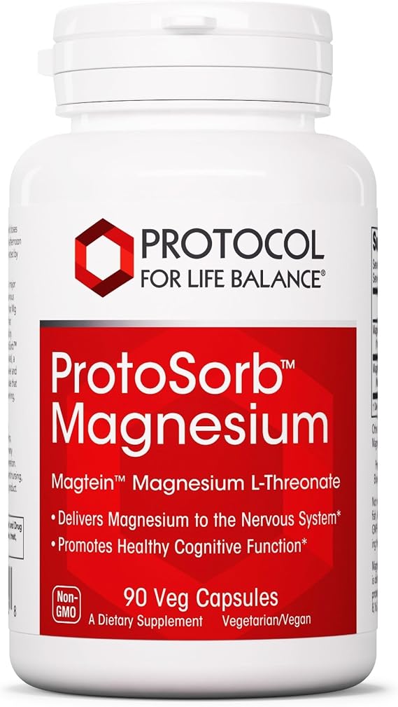 Protocol for Life Balance Magtein 2,000mg, Brain Focus*, 90 Veg Caps