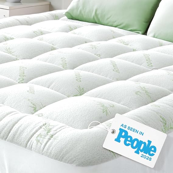 Mattress Topper Cloud-Like Comfort - Ultra-Soft, Breathable, and Cooling Pad Viscose made from bamboo Protection - 150x200cm, Deep Fit