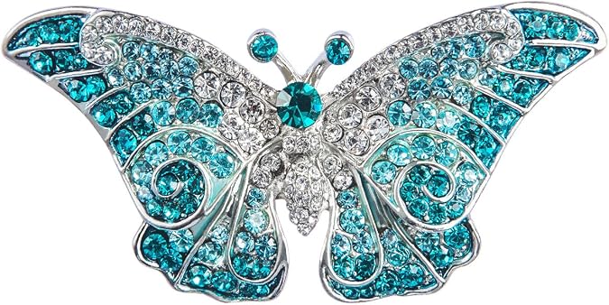 Alilang Empress Monarch Winged Butterfly Crystal Rhinestone Brooch Pin