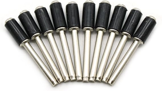 TEMO 10p 1/4" Rubber Mandrel Sand Drum Holder for Dremel and Rotary Tool