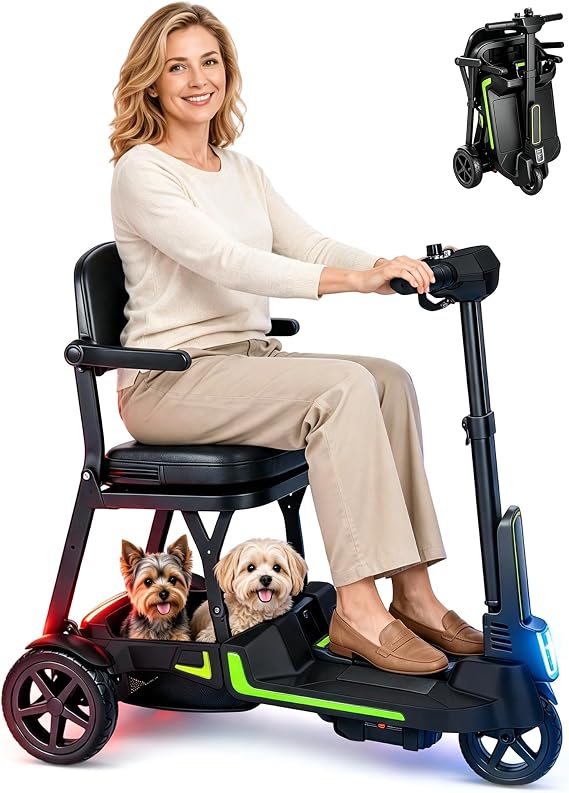 Iris3 Lightweight Mobility Scooter for Women & Seniors, Foldable 3 Wheel
