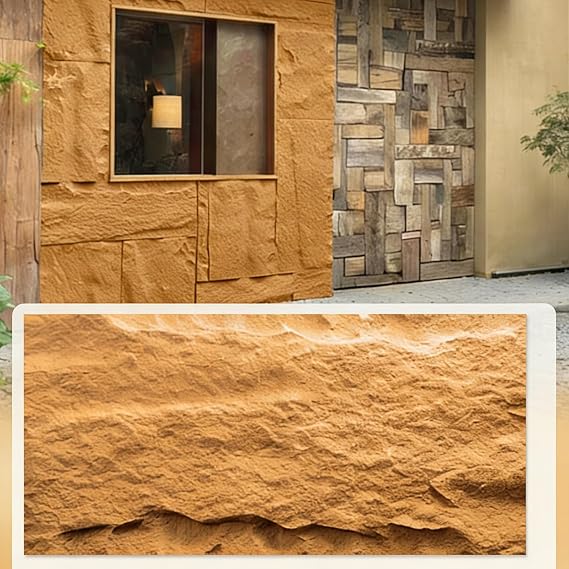 Single-Sided PU Faux Stone Decor Tiles, Interior Exterior Artificial Stone Veneer Panels, Lightweight Watertight Modern 3D Wall Panels for Living Room Bathroom(E,3pcs-60x120cm)