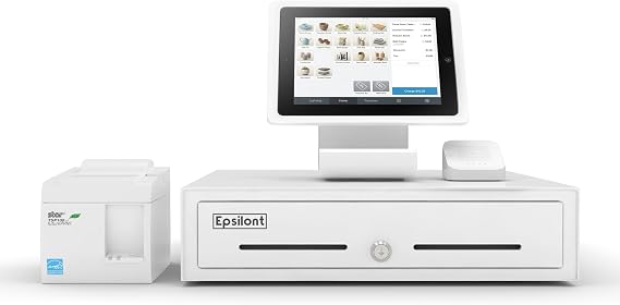 Epsilont Star Micronics TSP143III USB Receipt Printer, Stand for 10.2 & 10.5 iPads, Cash Drawer, Compatible with Square (White)