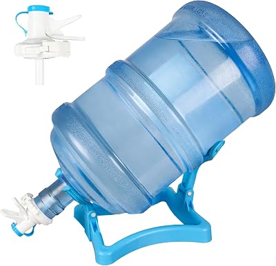 5 Gallon Water Jug Holder, Collapsible Water Dispenser Stand, Non-Slip Water Dispenser Countertop for 3-5 Gallon Bottle with 2 Dispenser Valves