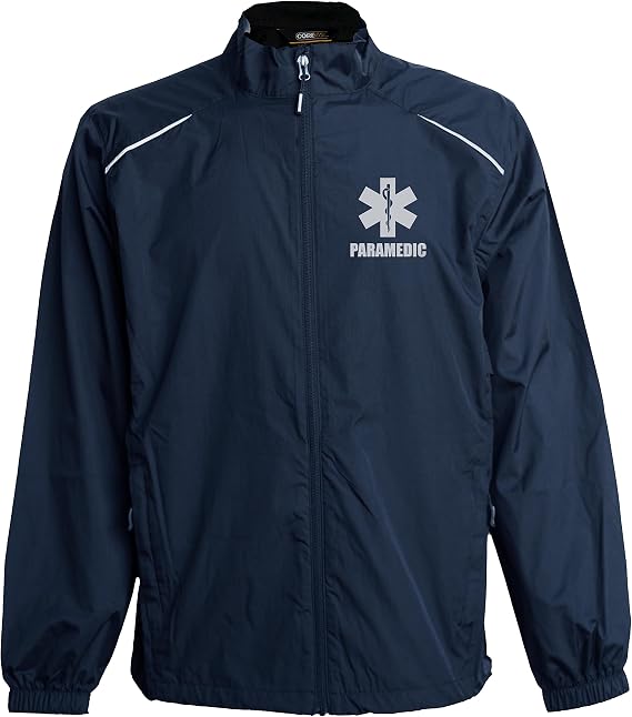 Paramedic windbreaker, with Reflective decoration both front and back, thin windbreaker without lining.