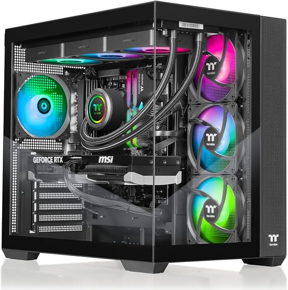 Thermaltake LCGS View 9880-380 Gaming Desktop (AMD RyzenTM 7 9800X3D, ToughRam 32GB DDR5 6400MT/s RGB Memory, NVIDIA GeForce RTXTM 5080, 1TB NVMe M.2, WiFi, Windows 11) V38B-B850-580-LCS