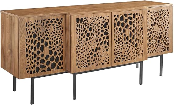 Modway Yosemite Wood Sideboard Credenza in Walnut