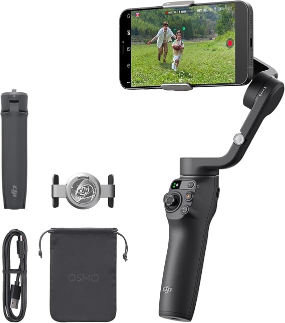 DJI Osmo Mobile 6 - Akıllı Telefon Gimbal Sabitleyici, Dahili Uzatma Çubuğu, Taşınabilir ve Katlanabilir, ShotGuides özellikli Android ve iPhone Gimbal, Vlogging Sabitleyici
