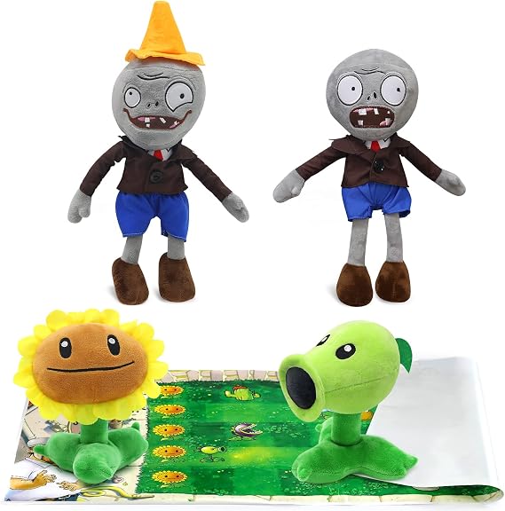 Maikerry 5pcs Plants Plush Toys Sets PVZ Plush Stuffed Toys Soft Figure Doll Great Birthday Gifts for Boys and Girls