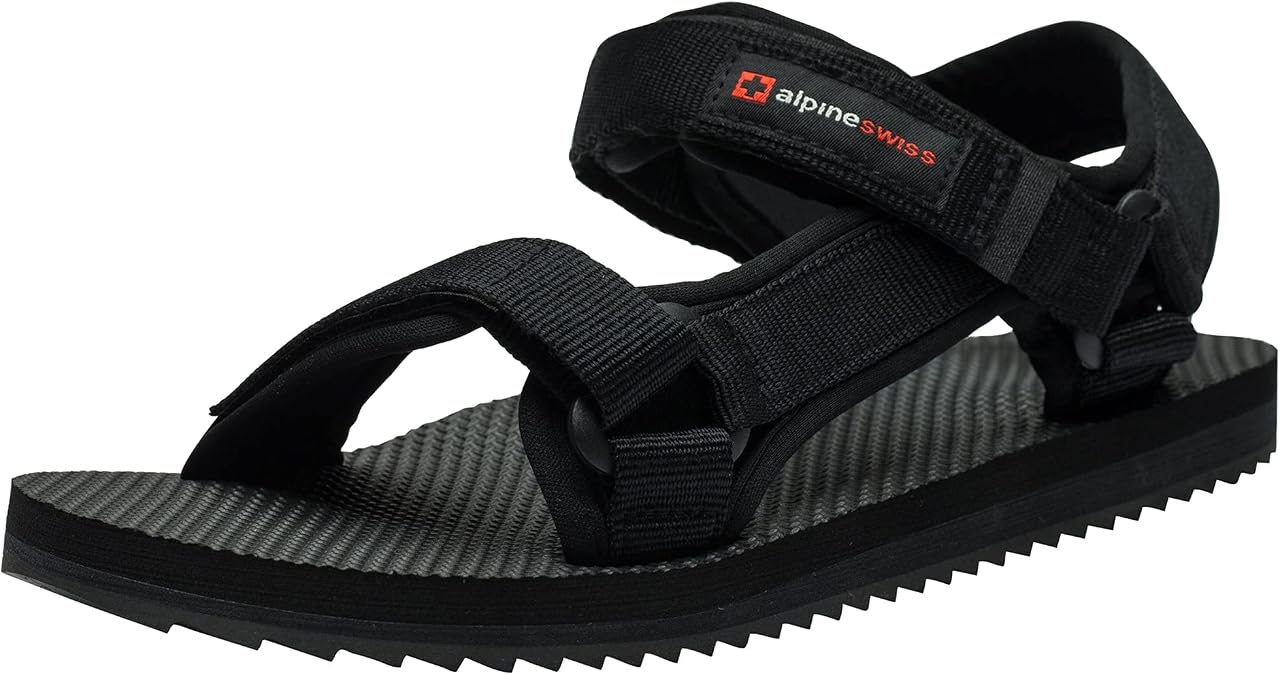 Alpine Swiss Reid Mens Sport Sandals | Athletic Open Toe Outdoor Walking Shoes | Adjustable Straps | Cushioned EVA Footbed with Arch Support | Durable & Stylish Summer Comfort Sandals