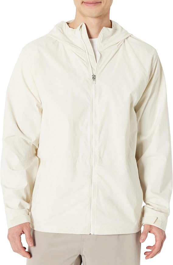 Amazon Essentials Men's Lightweight Water-Repellent Full-Zip Active Hiking Jacket with Hood