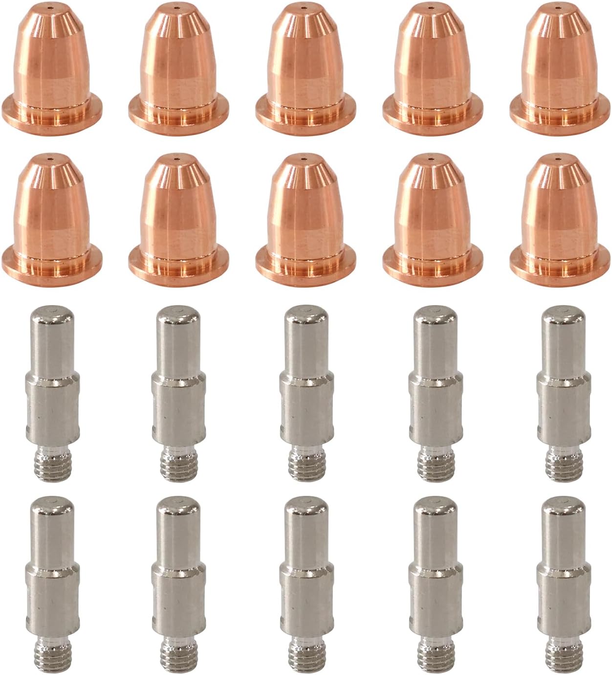 20pcs Plasma Cutter Torch Accessory Kit PR0010 Electrodes PD0116-08 Nozzle Tips Spacer Guide Retaining Cap Gas Diffuser Consumables for S45 Torch