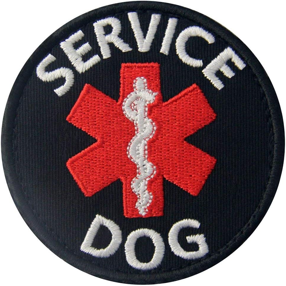 Rocking Planet Service Dog Patches EMS ESA Medic Paramedic Star of Life Vests/Harnesses Applique Embroidered Fastener Hook & Loop Emblem